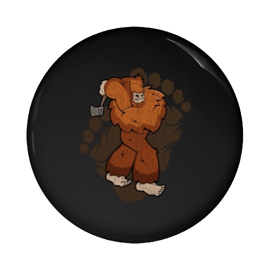 Bigfoot Axe Throwing Sasquatch Throwing Axe Pin Buttons