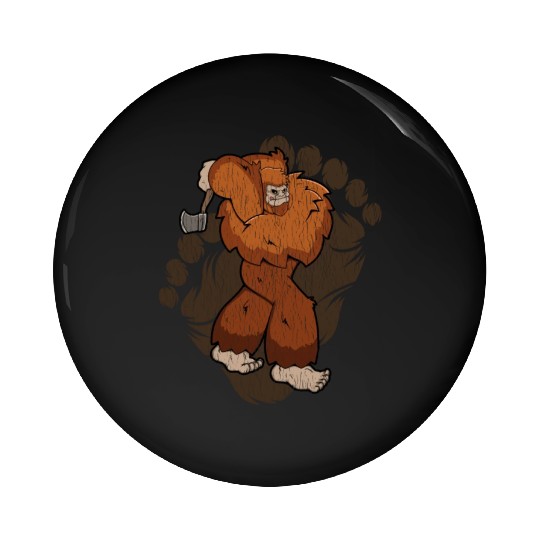 Bigfoot Axe Throwing Sasquatch Throwing Axe Pin Buttons
