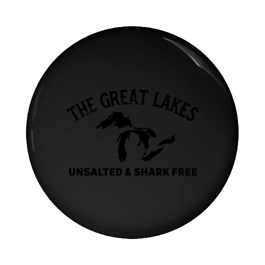 The Great Lakes Unsalted Shark Free Michigan Vinta Pin Buttons