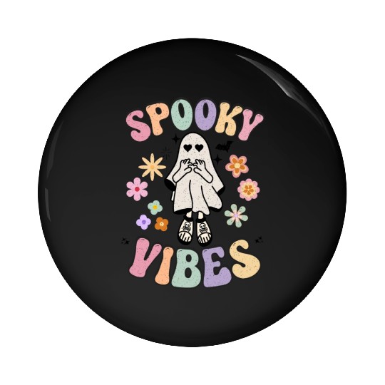 Spooky Season Retro Vintage Floral Halloween Pin Buttons