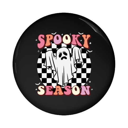 Spooky Season Halloween Vintage Text Design Pin Buttons