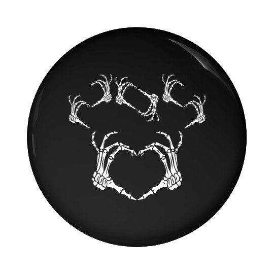 Skeleton Hand Heart Sign Bones Costume Halloween Pin Buttons