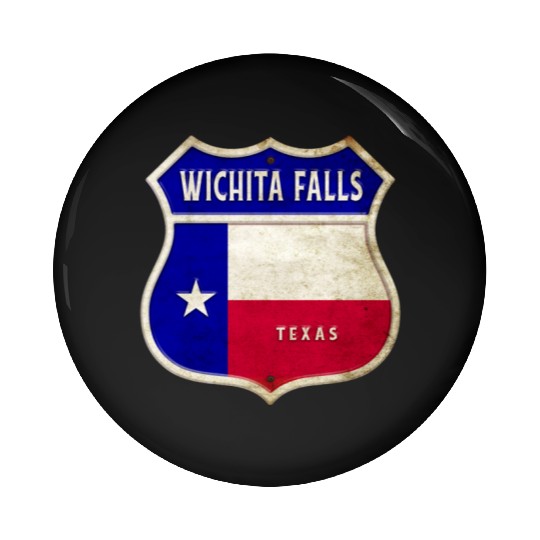 Wichita Falls Texas crest flags design Pin Buttons