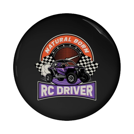 Natural Born RC car Driver Racer Remote Controlled Pin Buttons