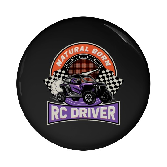 Natural Born RC car Driver Racer Remote Controlled Pin Buttons