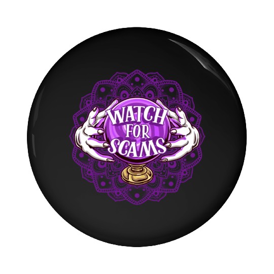 Halloween Witch Hands Witchcraft Scam Pin Buttons