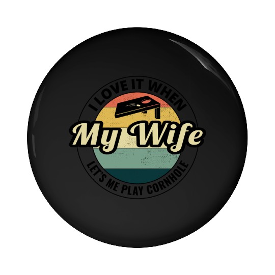 Cornhole Bean Bag Toss Lawn Game Husband Wife Pin Buttons