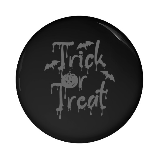 Halloween Trick or Treat Spooky Grey Color Font Pin Buttons