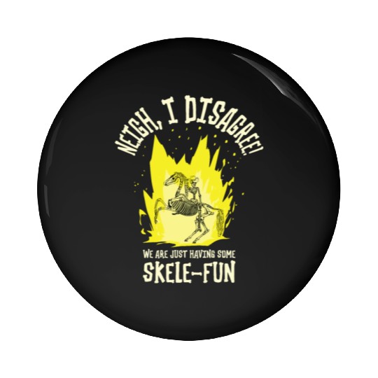 Halloween Cowboy Skeleton Fun Horse Riding Pin Buttons