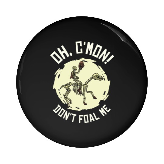 Halloween Cowboy Skeleton Foal Horse Riding Pin Buttons