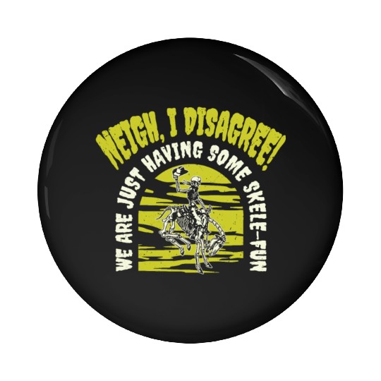 Halloween Cowboy Skeleton Fun Horse Riding Pin Buttons