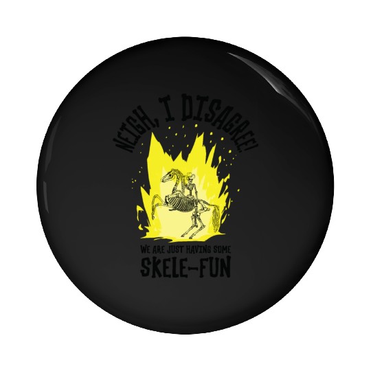 Halloween Cowboy Skeleton Fun Horse Riding Pin Buttons