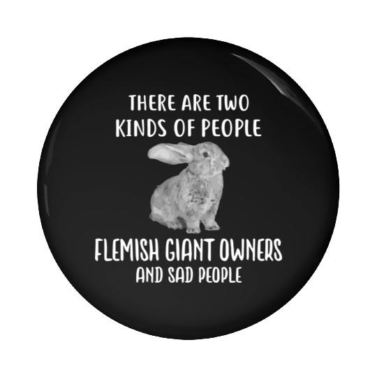 Sad People And Flemish Giant Rabbit Bunny Pin Buttons