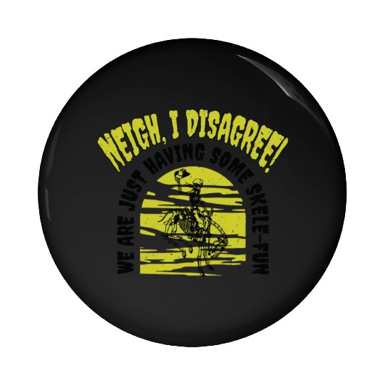 Halloween Cowboy Skeleton Fun Horse Riding Pin Buttons