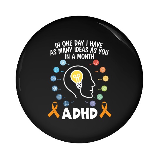 ADHD Warrior Embrace Neurodiversity ADHD Awareness Pin Buttons