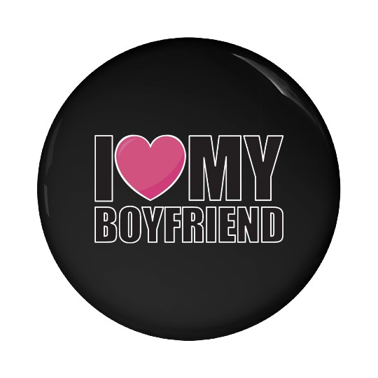 I LOVE MY BOYFRIEND valentinesday couple Pin Buttons
