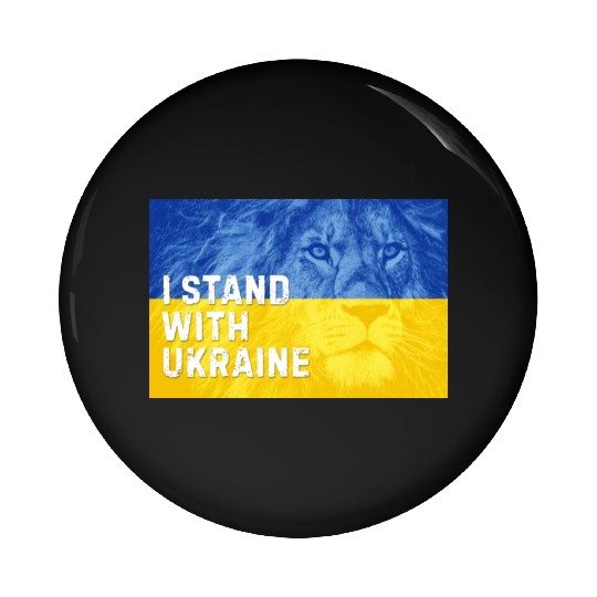 Ukraine Independence Day. I Stand with Ukraine Pin Buttons