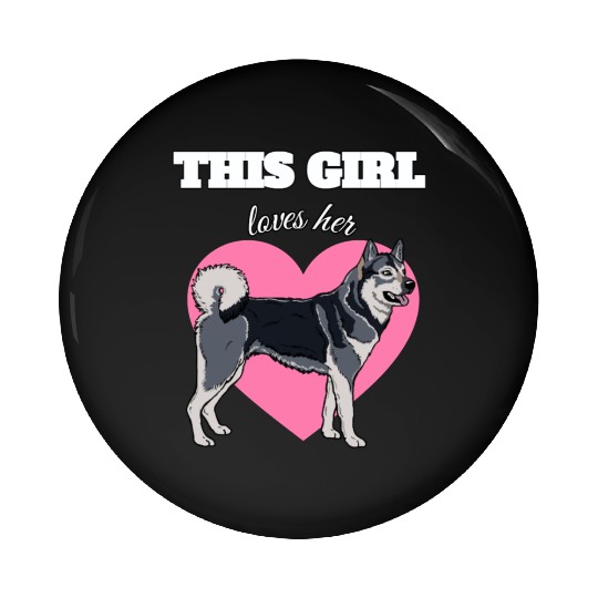 This girl loves her Jämthund, Jamthund Pin Buttons