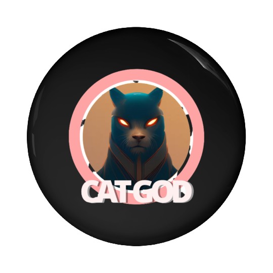 Samurai Cat God Pin Buttons