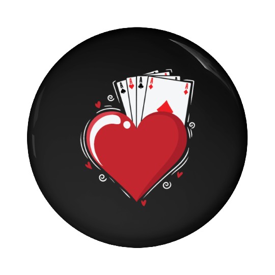 Cards Skat Heart Ace Poker Game Cards Pin Buttons