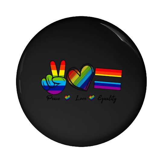 Peace Love Equality - Rainbow LGBT Tolerance Pin Buttons