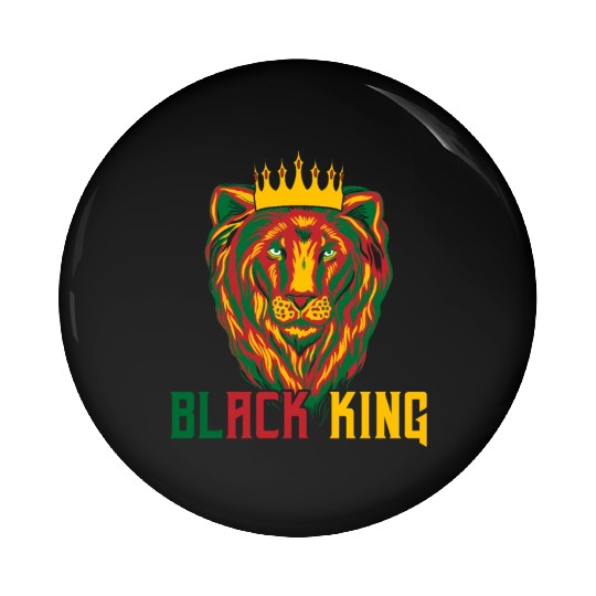 African American Lion Pin Buttons