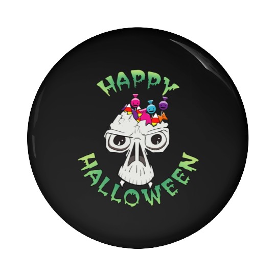 Candy Skull Happy Halloween Cartoon Pin Buttons