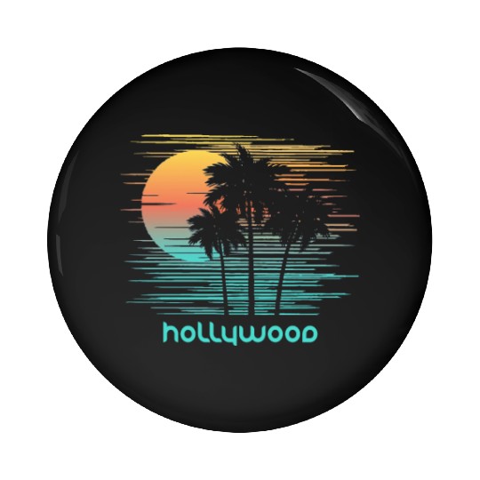 Hollywood California Stylish Souvenir Vacation Pin Buttons