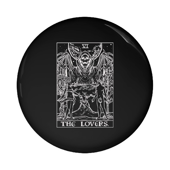 The Lovers Tarot Card Halloween Grim Reaper Gothic Pin Buttons