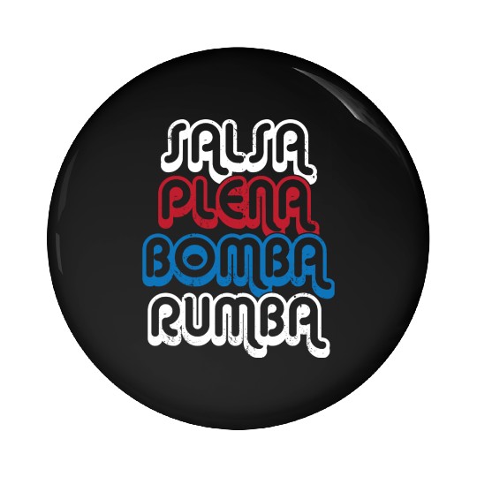 Puerto Rico Dance Salsa Plena Bomba Rumba Pin Buttons
