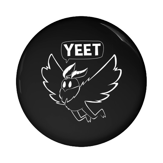 Mothman Yeet Cryptid Lover Funny Mothman Pin Buttons