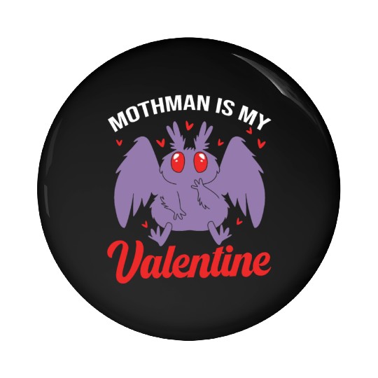 Funny Valentines Day Cryptid Cute Mothman Pin Buttons