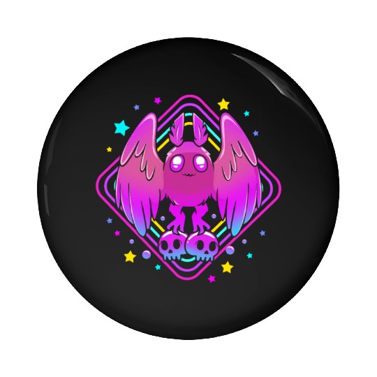 Pastel Goth Skull Aesthetic Gothic Cute Mothman Pin Buttons