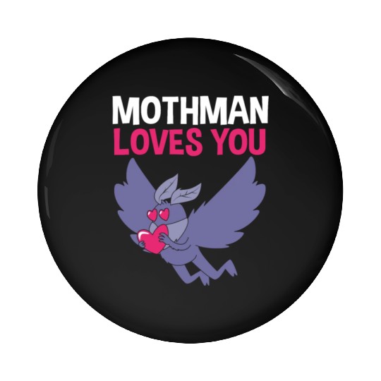 Mothman Loves You Valentines Day Cryptid For Women Pin Buttons