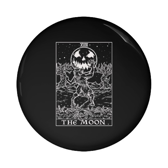 The Moon Tarot Card Halloween Werewolf Gothic Horr Pin Buttons