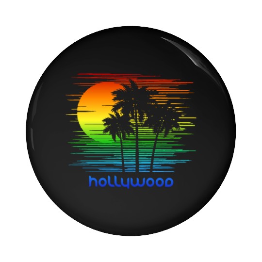 Hollywood California LGBTQ Rainbow Flag Pride Pin Buttons
