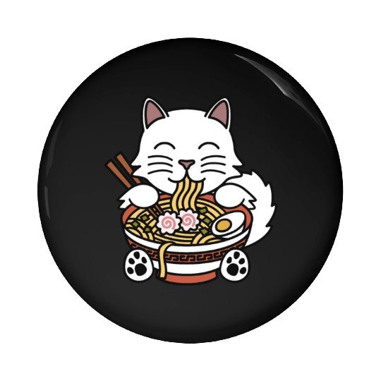 Persian Cat Ramen Noodles Pin Buttons