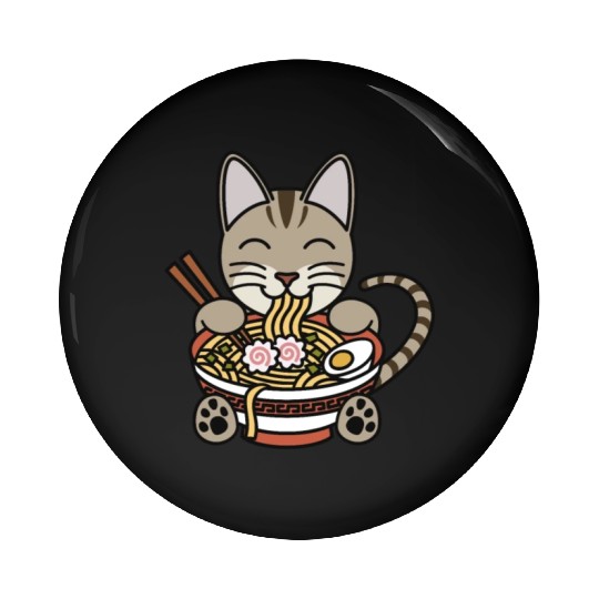 Devon Rex Cat Ramen Noodles Pin Buttons