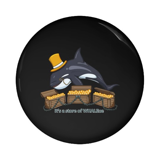Bitcoin lover whale BTC logo Crypto lover Hodl Pin Buttons