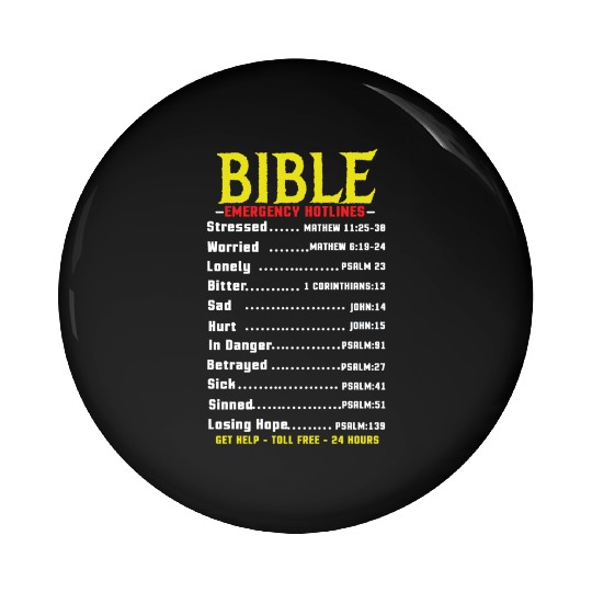 Bible Emergency Hotline Number Jesus Christian Pin Buttons
