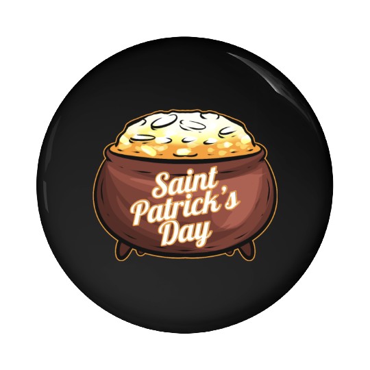 Pot Of Gold For St. Patricks Day Pin Buttons