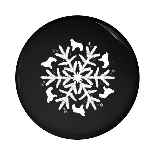 Great Pyrenees Snowflake Pattern Pin Buttons