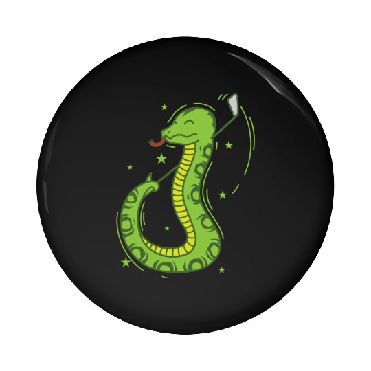Snake plays Golf Reptile Animal Zoo Pin Buttons