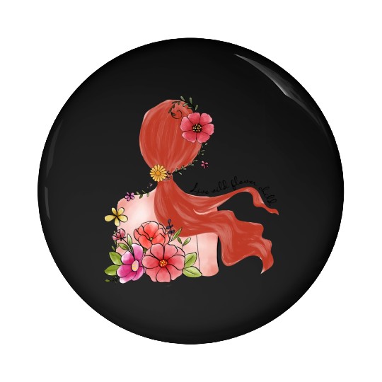 Live wild flower child Pin Buttons