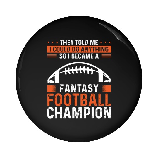 Fantasy Football Championship Team Player Trophy Pin Buttons
