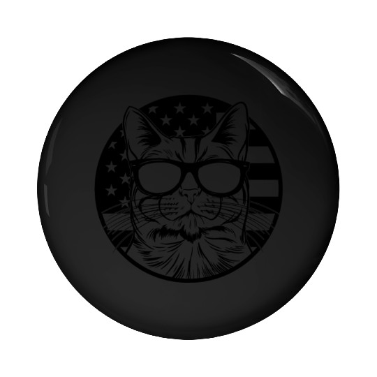 Cat With America Flag I Cat Lover American Flag Ca Pin Buttons