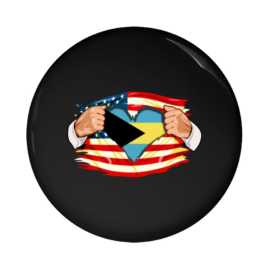 Bahamian Who Live in America Bahamas Flag Pin Buttons