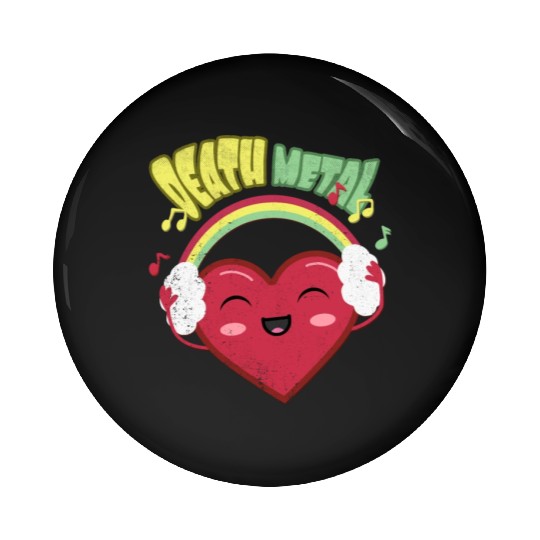 Death Metal Cute Heart Pin Buttons