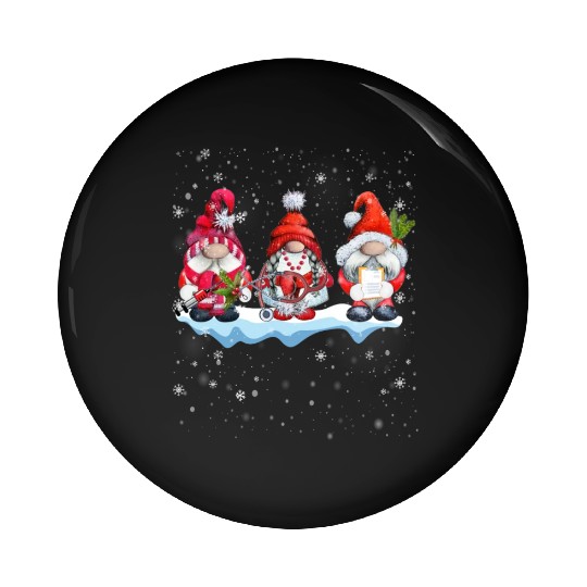 Gnomes Christmas Nurse Phlebotomy Pin Buttons