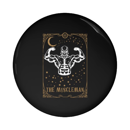 Gym Tarot Card Occult Club Gothic Man Muscle Pin Buttons